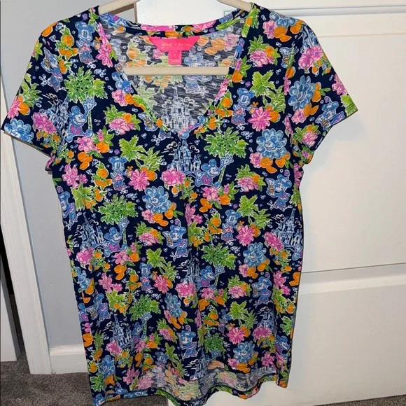Lilly Pulitzer Disney V-Neck Etta Top - Picture 1 of 2